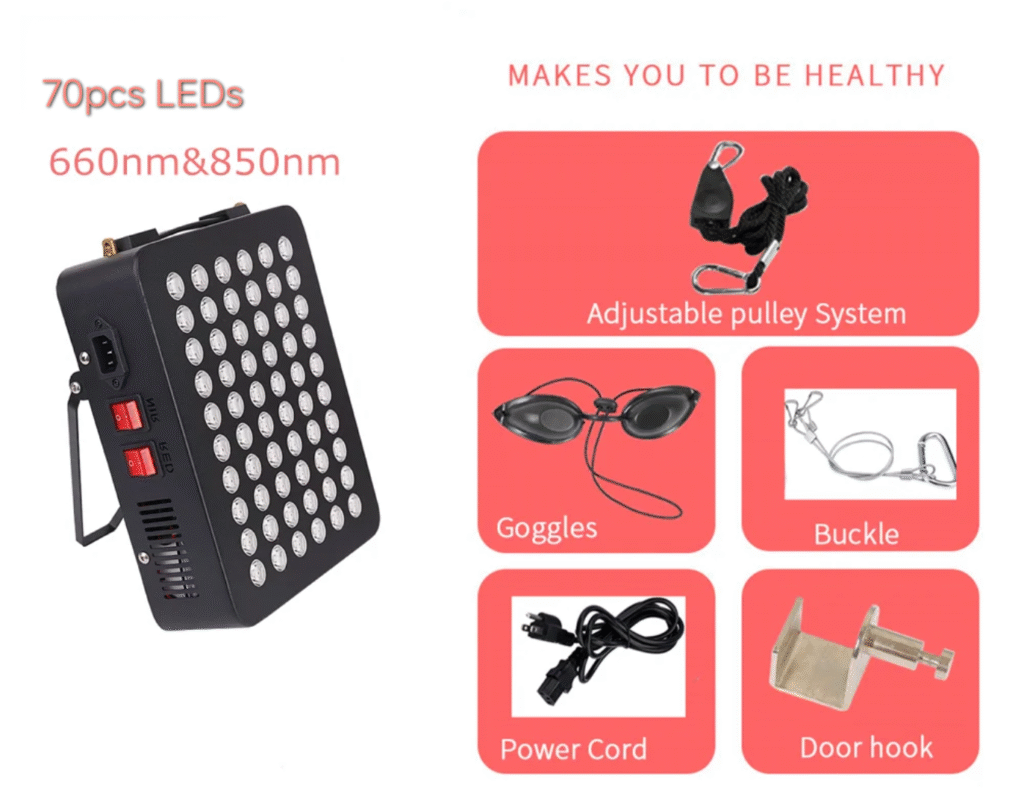 300w half body red & near infrared light therapy panel (70 leds)