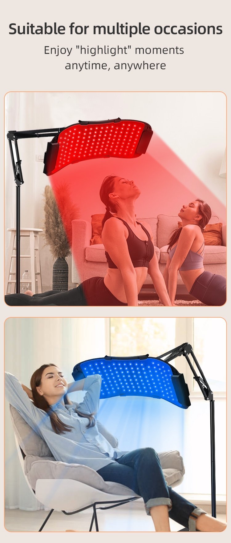 led red light therapy belt — 630nm & 850nm infrared | 5 color pdt model