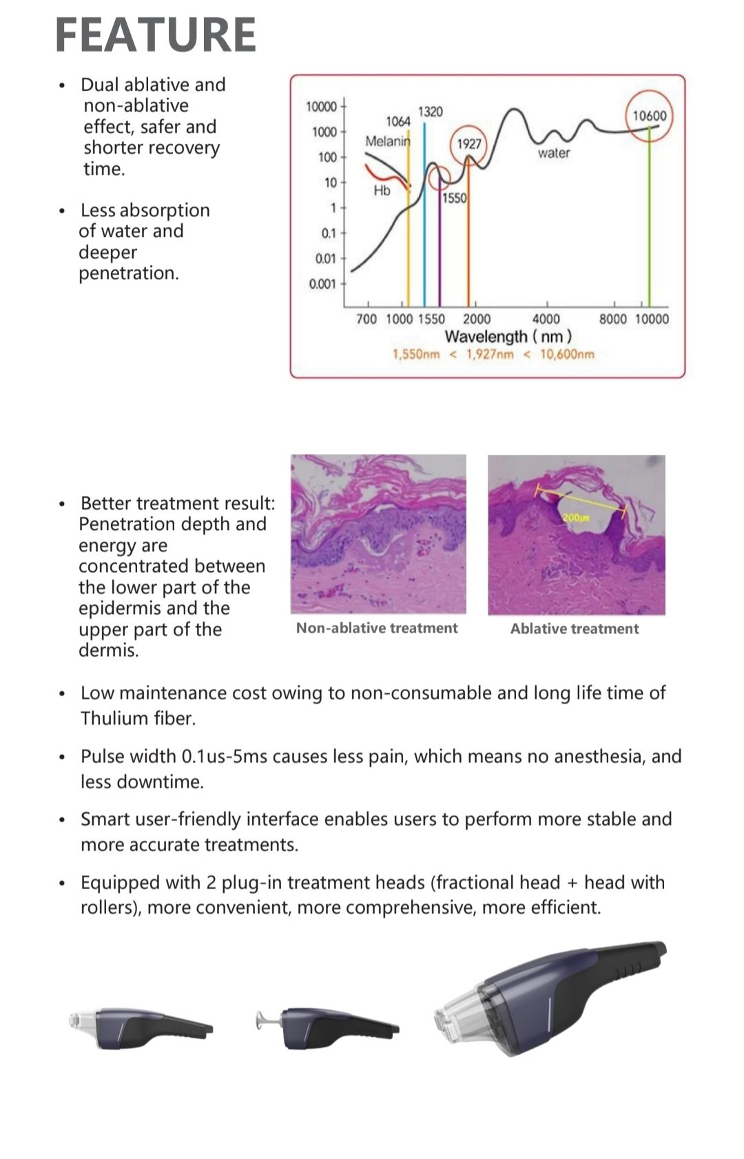 1927nm fractional thulium laser – premium non ablative skin resurfacing & pigmentation correction system
