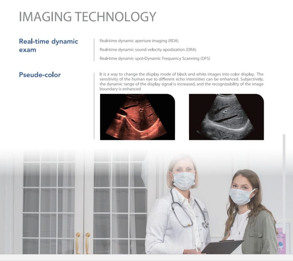 DAWEI DW-580 Laptop B/W Diagnostic Ultrasound Device operation interface demonstrating advanced imaging technology