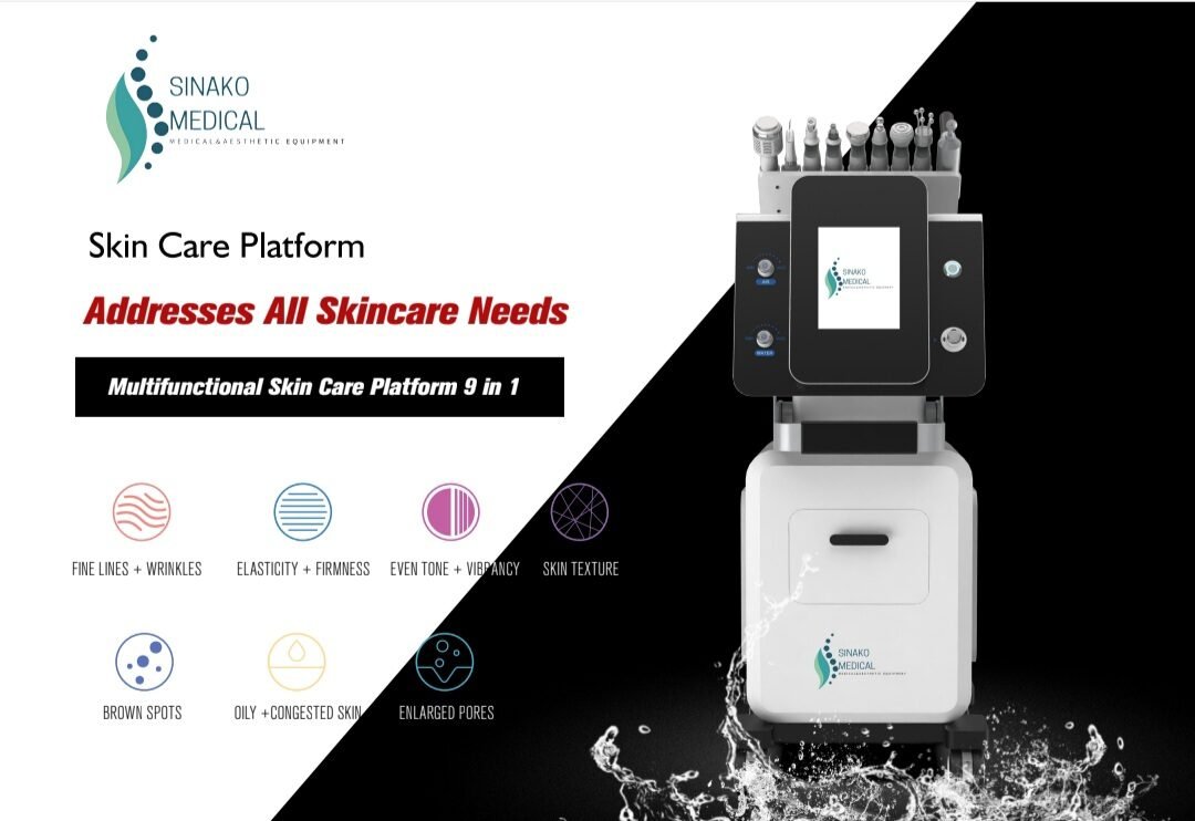 9 in 1 hydrafacial machine used for deep cleansing, exfoliation, and hydration treatments