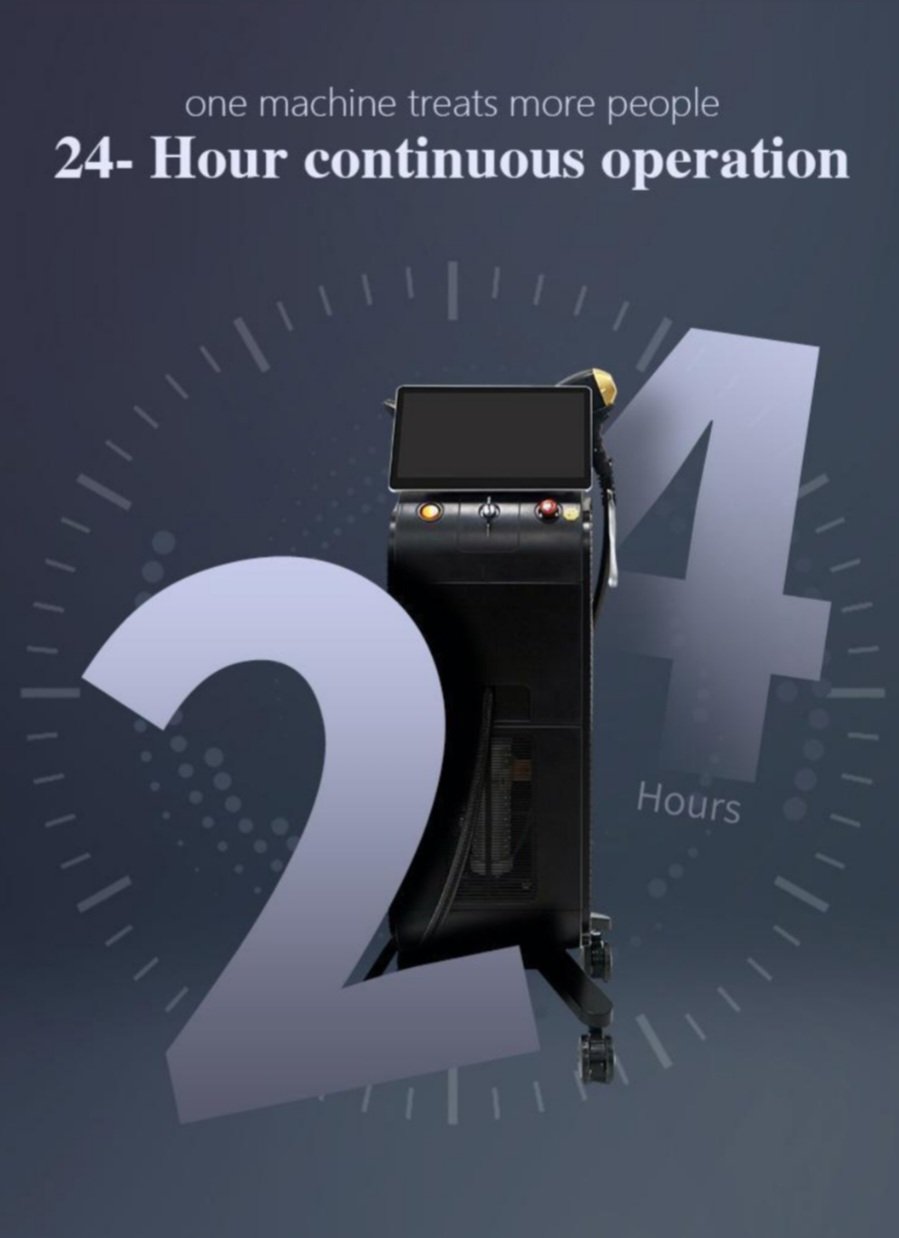 24hr continuous use diode laser hair removal system