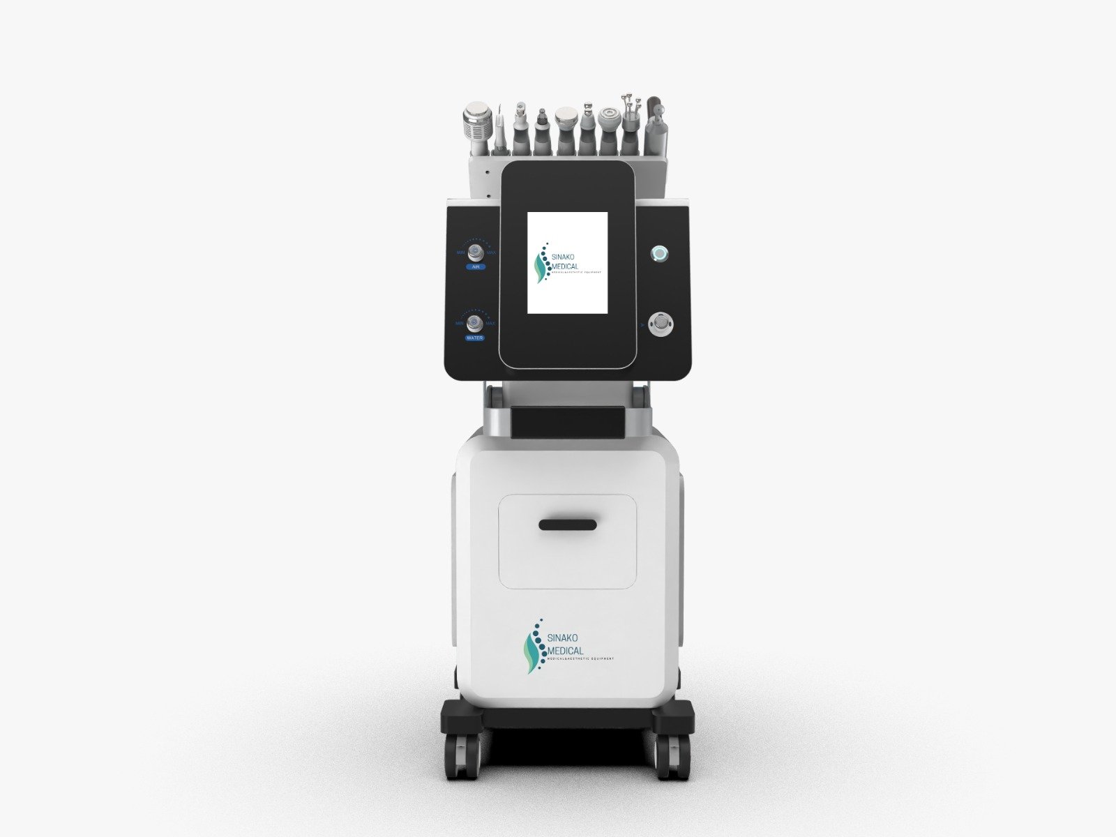 Advanced 9 in 1 hydrafacial machine for professional aesthetic clinics supplied by Sinako Medical