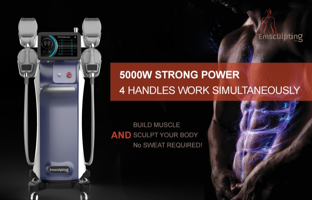 Professional HIFEM body contouring machine with 4 applicators for aesthetic clinics and med spas