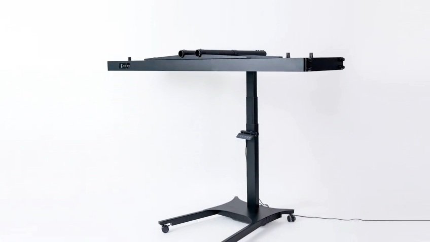 Red light therapy panel with electric stand