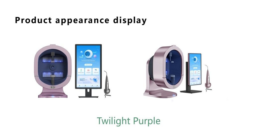 Purple pink AI skin analysis machine