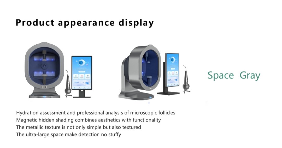 Space grey professional advanced AI skin analysis machine