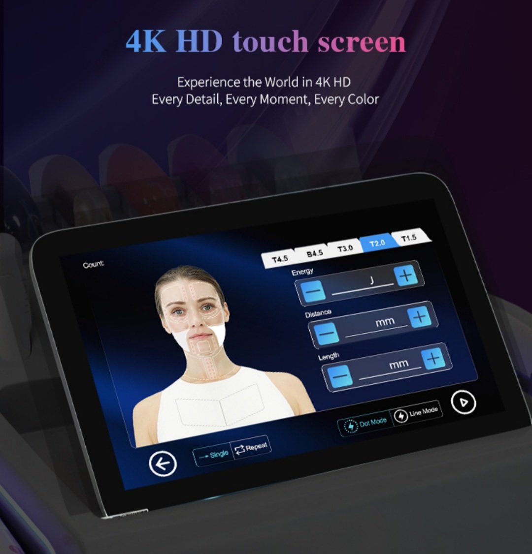 Hifu machine with 14K screen
