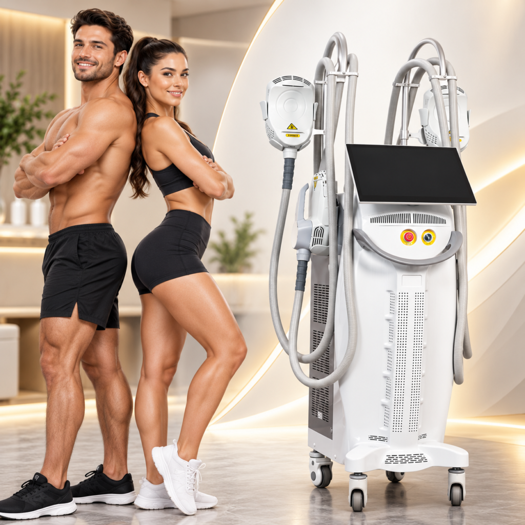 Professional EMS muscle sculpting machine with four applicators