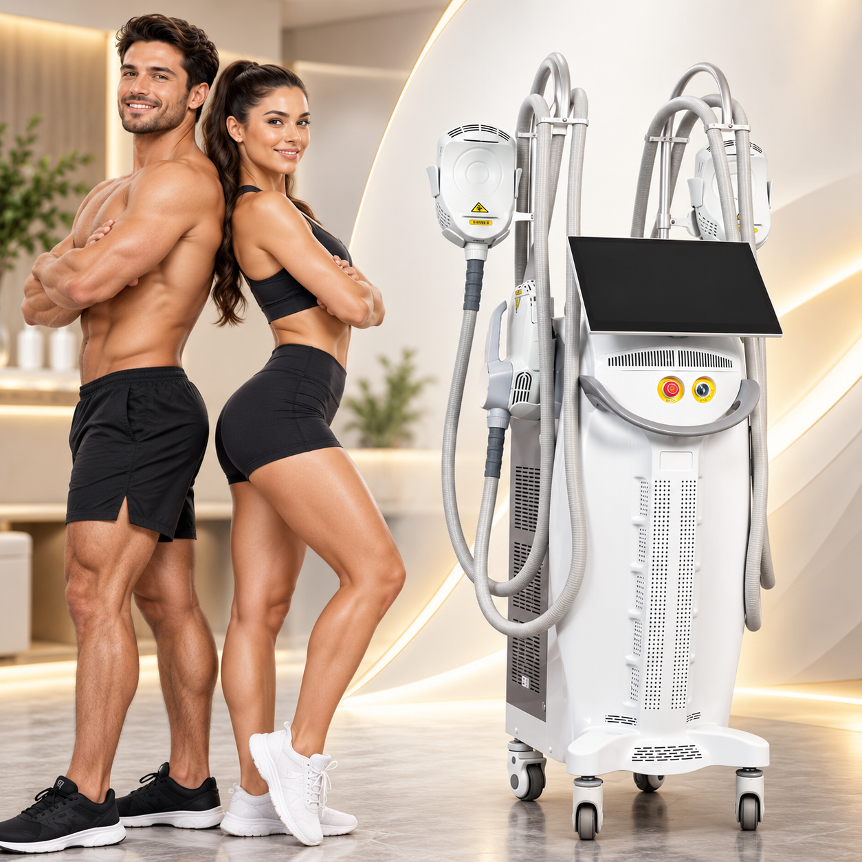 Professional EMS muscle sculpting machine with four applicators